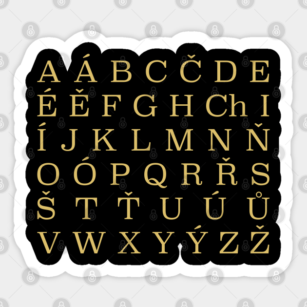 CZECH Alphabet Czech Republic Sticker TeePublic